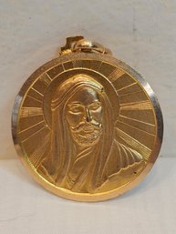18k Gold Persian Religious Medallion Pendant