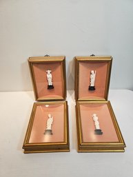 Antique Andrew Kolb Shadow Box Figurines