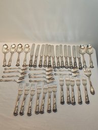 Wm Rogers Antique Silverware Set Rare Pattern