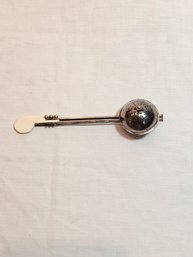 Antique Unique Tea Strainer Sterling, Bone, And 14k Gold