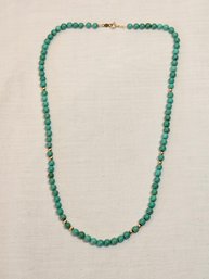 14k Gold With Turquoise Necklace