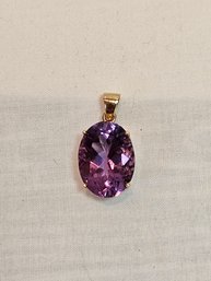 14k Gold With Amethyst Pendant