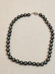 Genuine Black Pearl Choker Necklace