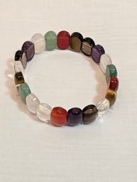 Vintage Multi Gemstone Elastic Bracelet