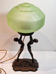 Art Deco Uranium Glass Lamp