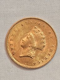 1855 Indian Princess Dollar Coin