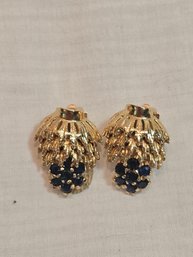 14k Gold With Sapphire Earrings