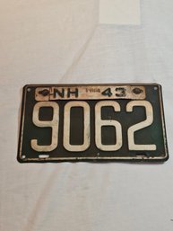 New Hampshire 1942/43 License Plate