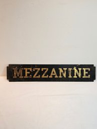 Brass Mezzanine Sign From An Old Hotel