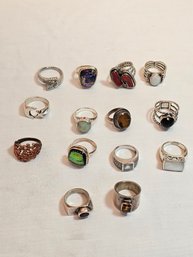 Sterling Silver Ring Lot Various Sizes