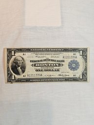 1914 One Dollar Bill Series Of 1918 Boston Federal Reserve Bank Note