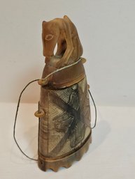 Shamans Bone Carved Medicine Box With Anteater