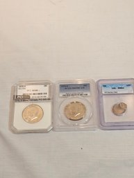 3 Graded Coins Lot