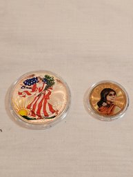 2000 Painted Sacajewea And Walking Liberty Coins