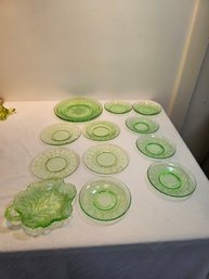 Uranium Glass Plates Lot