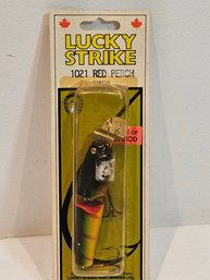 Lucky Strike 1021 Red Perch Lure New In Box Vintage Fishing Lure