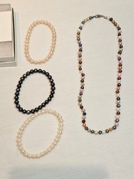 Pearl Necklace And Bracelets Lot