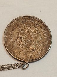 1948 Cinco Peso Silver Coin Necklace