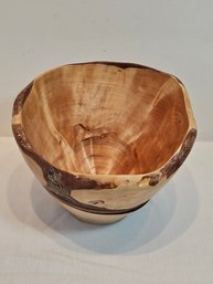 Hand Carved Yellow Birch Burl Bowl By Michael J Holmquist