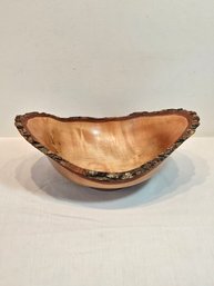 Hand Carved  Red Maple Wood Bowl By Michael J Holmquist