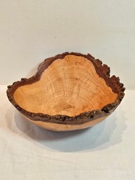 Hand Carved White Oak Burl Wood Bowl By Michael J Holmquist