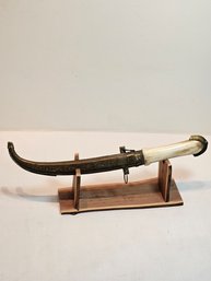 North African Tribal Knife Bone Handle With Stand