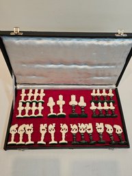 Hand Carved Bone Chess Pieces Set