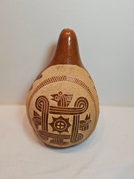 Carved Gourd Signed Light Eyes