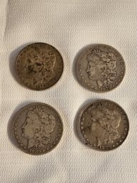 4 Morgan Silver Dollars Lot