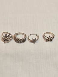 Asst Sterling Rings Sized 4 To 5