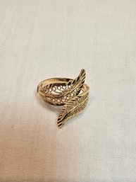 14k Gold Ring Leaves Design