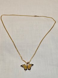 14k Gold Chain With 14k Gold Butterfly