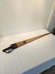 Swordfish Bill Sword With Painted Ship Very Old