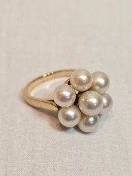 14k Gold Ring With 7 Pearls