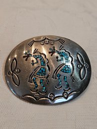 Native American Sterling Silver Belt Buckle Made By J Nezzie