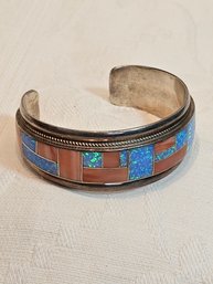 Rickell And Genldora Booqa Zuni Sterling Silver Bracelet