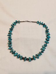 Native American Made Sterling And Turquoise Necklace