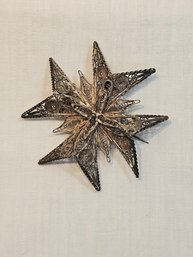 Sterling Filigree Pendant Brooch