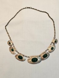 Antique Native American Sterling And Cabuchon Necklace