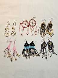 Native American Made Beaded Earrings Lot