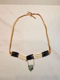 Native American Bone And Turtle Necklace