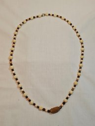 Tiger Eye And Carved Pieces Necklace