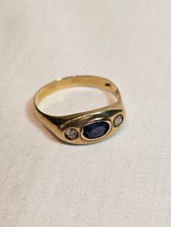 14k Gold Ring With Diamonds And Tanzanite