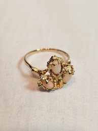 14k Gold With Pink Coral Ring