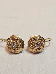 14k Gold With Diamonds Earrings