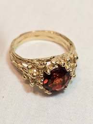 14k Gold With Garnet Ring