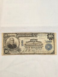 Ten Dollar Bill 1st National Bank Of Biddeford Maine Dated 1905