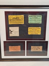 Lot Of 6 Framed Antique Railway Tickets