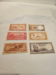 Lot Of 6 Vietnamese  Notes