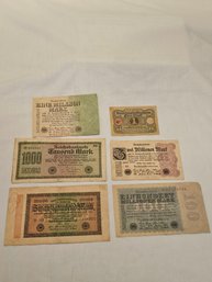 Lot Of 6 Antique German Notes